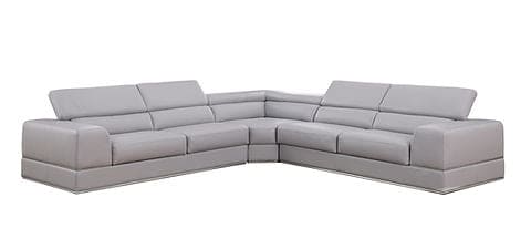 Pella (light. Grey) Italian Leather Sectional (3pcs)*