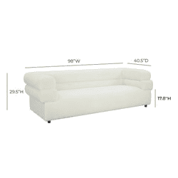 Elsa Cream Vegan Shearling Sofa
