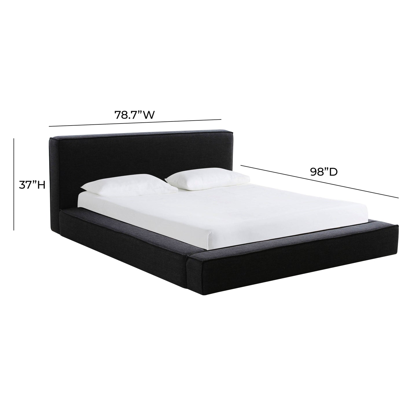 Olafur Upholstered Black Bed