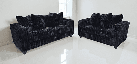 S300 Gia (Black) 2pcs Sofa & Loveseat