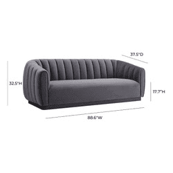 Arno Grey Velvet Sofa