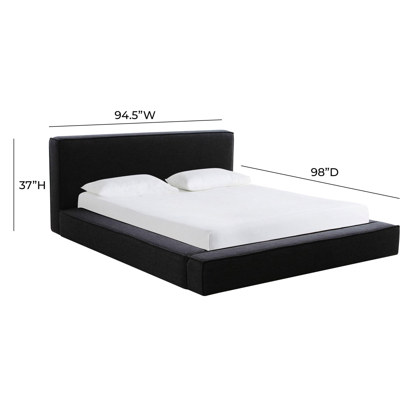 Olafur Upholstered Black Bed