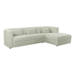 Callie Cream Velvet Sectional - RAF