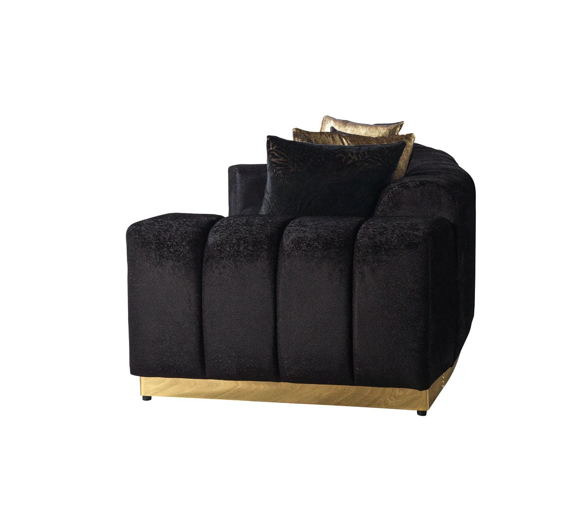 Michelle Black Velvet 2-Piece Curved 118" Sectional