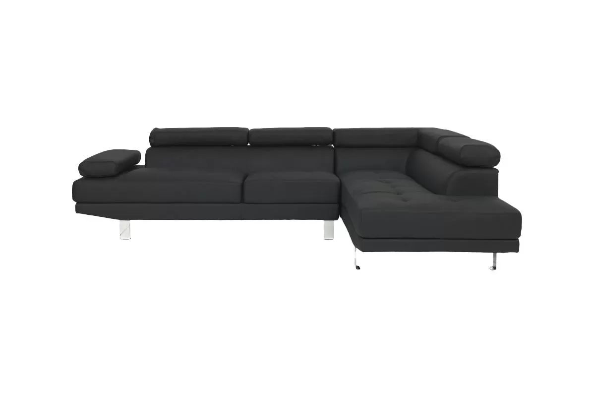 2-Piece Sectional Sofa Set Black