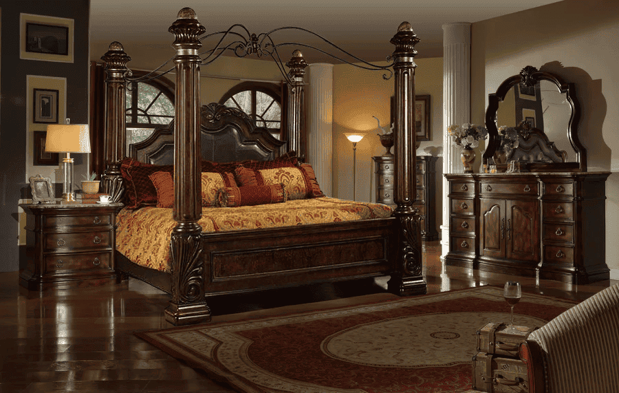Rich Brown Queen Bedroom set 6005