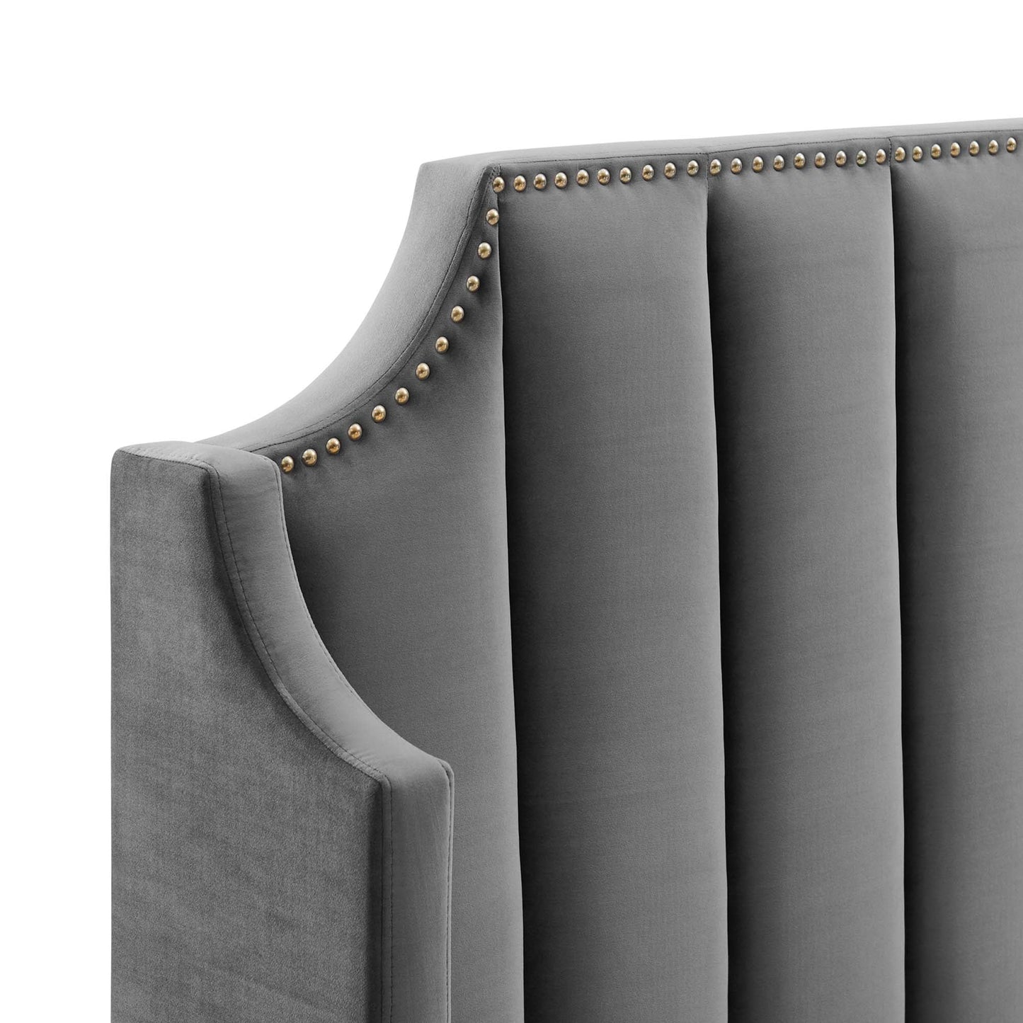 Queen Platform Bed in Gray