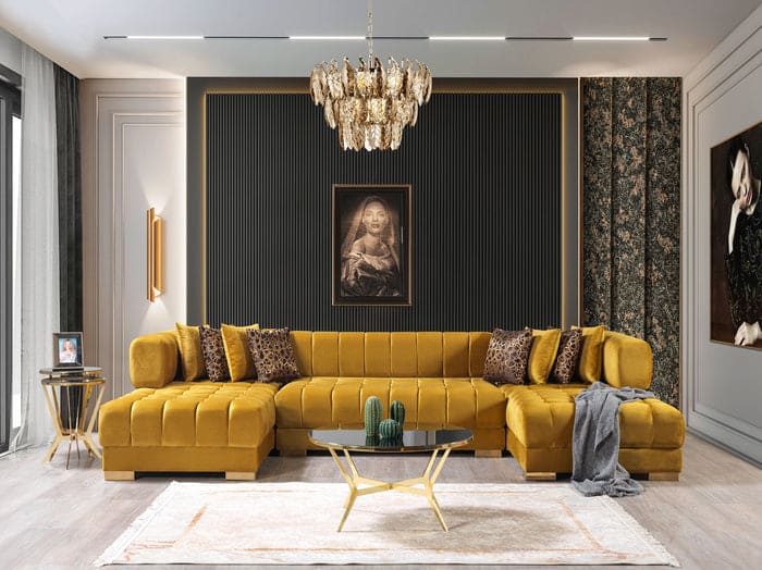 Ariana Green Velvet Double Chaise 138" Sectional