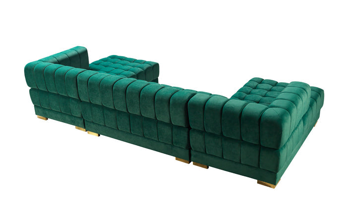 Ariana Green Velvet Double Chaise 138" Sectional
