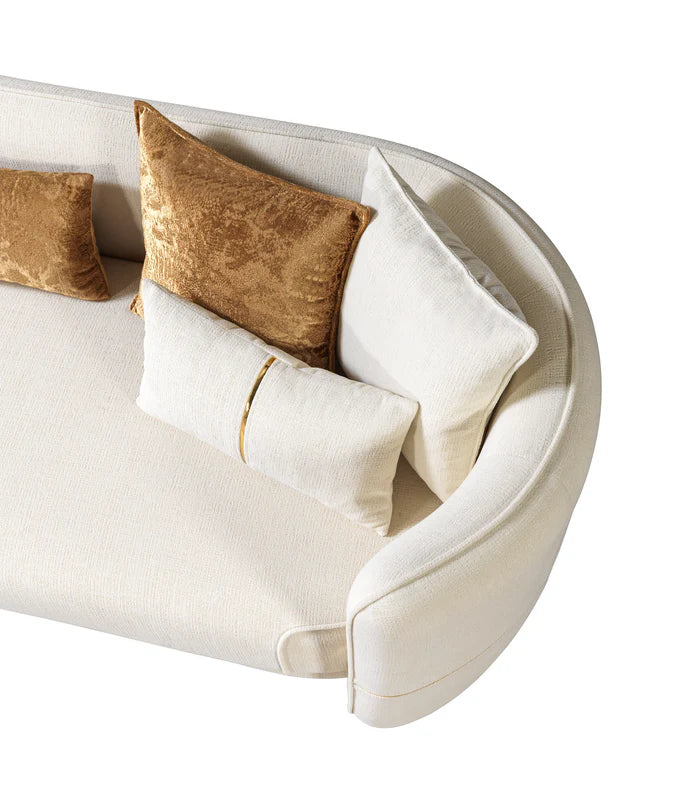 Helena Ivory Velvet Sofa 94" & Loveseat 82" and chair