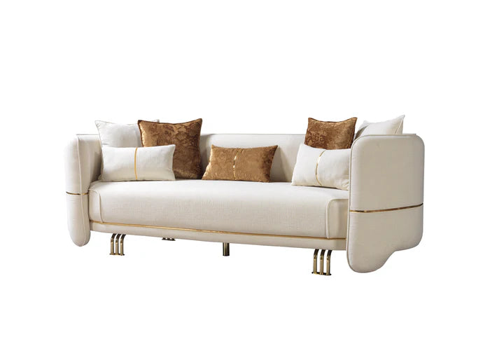 Helena Ivory Velvet Sofa 94" & Loveseat 82" and chair