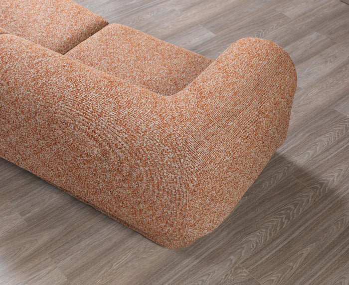 Lena Orange Boucle 3-Piece Curved 145" Sectional