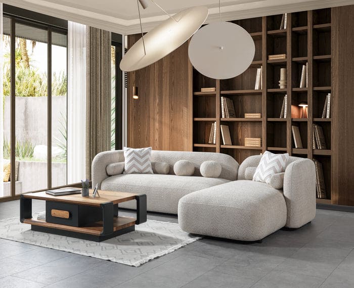 Liva Sand Boucle RAF 110" Sectional
