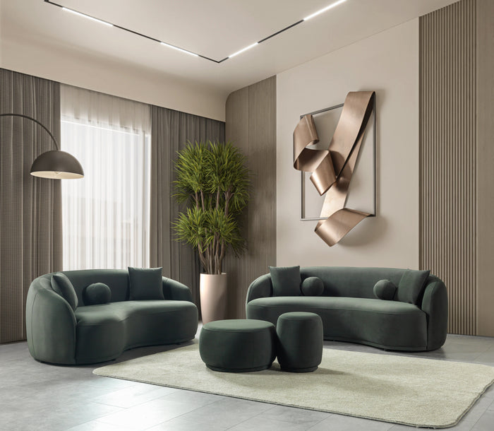 Bonita Green Velvet Sofa 91"