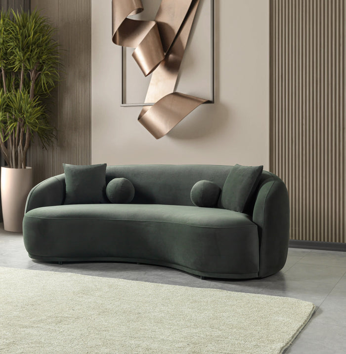 Bonita Green Velvet Sofa 91"