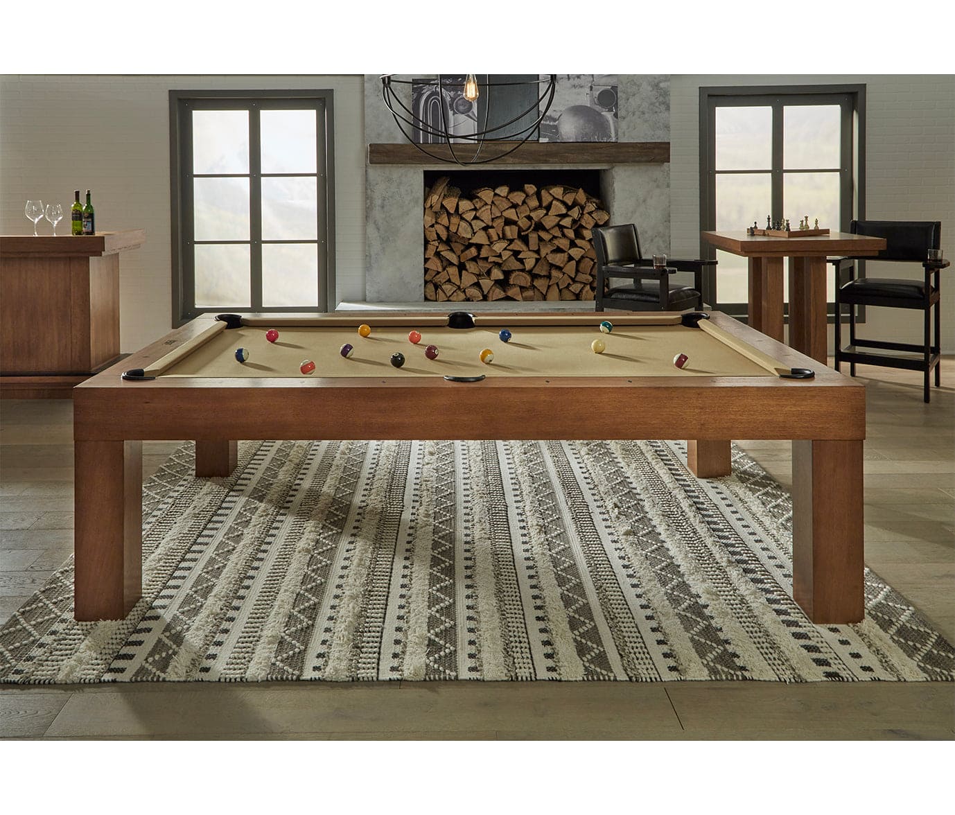 American Heritage® Alta 8’ Pool Table, Brushed Walnut