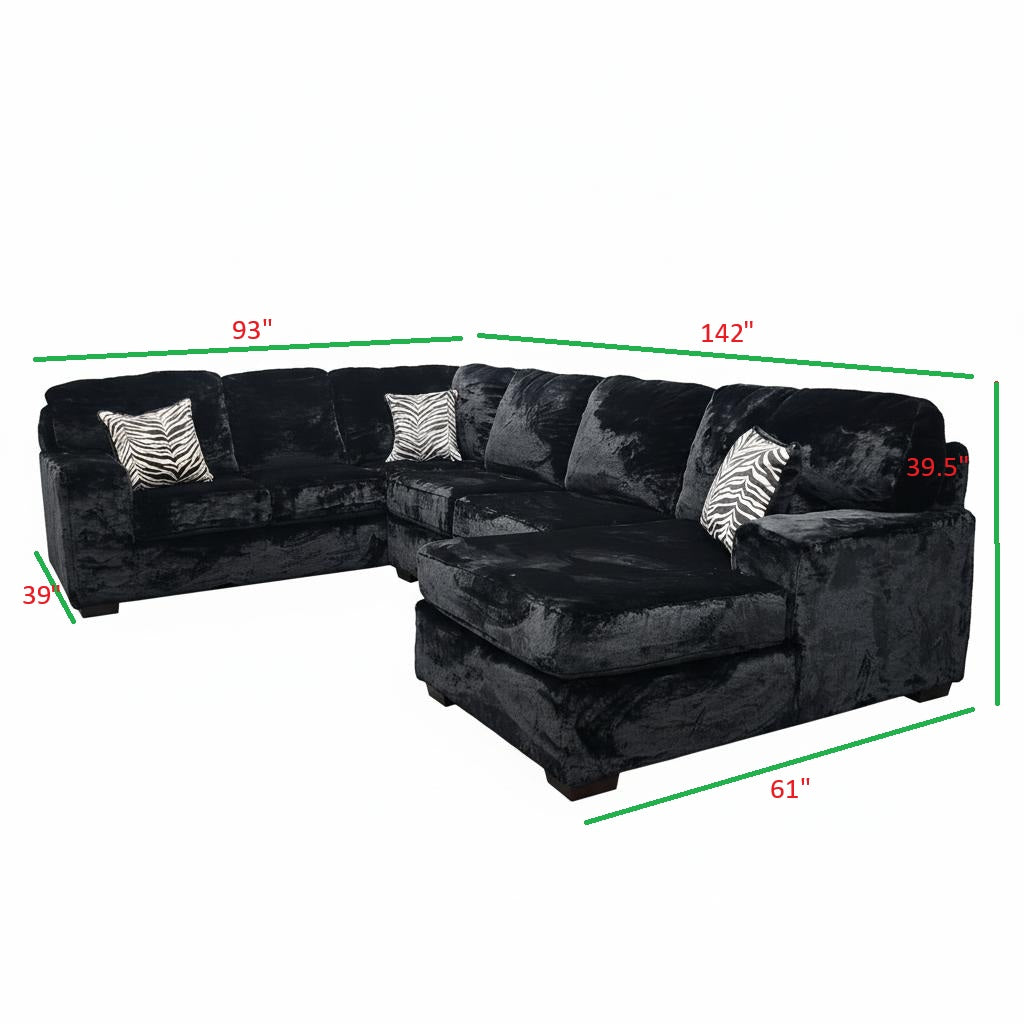 Austin Furby Sectional (Black)