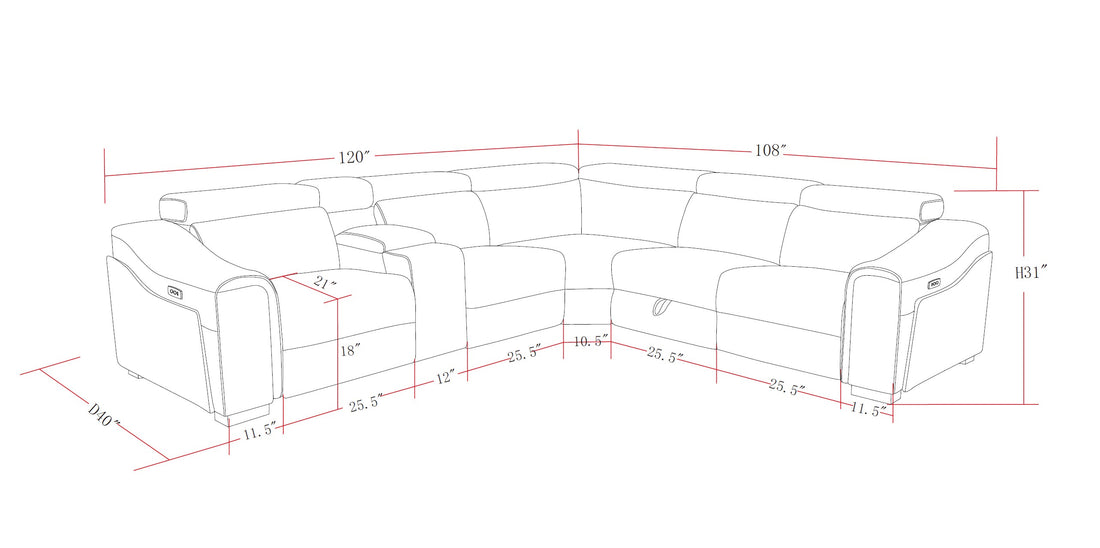 Yash Sectional (Black)