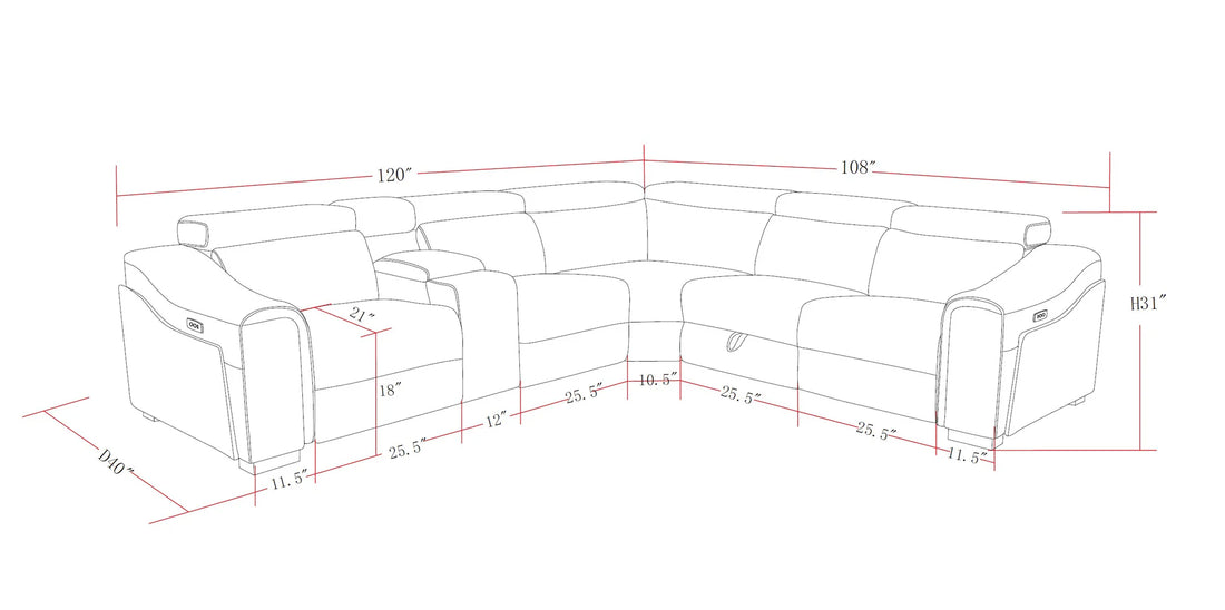 Yash Sectional Grey