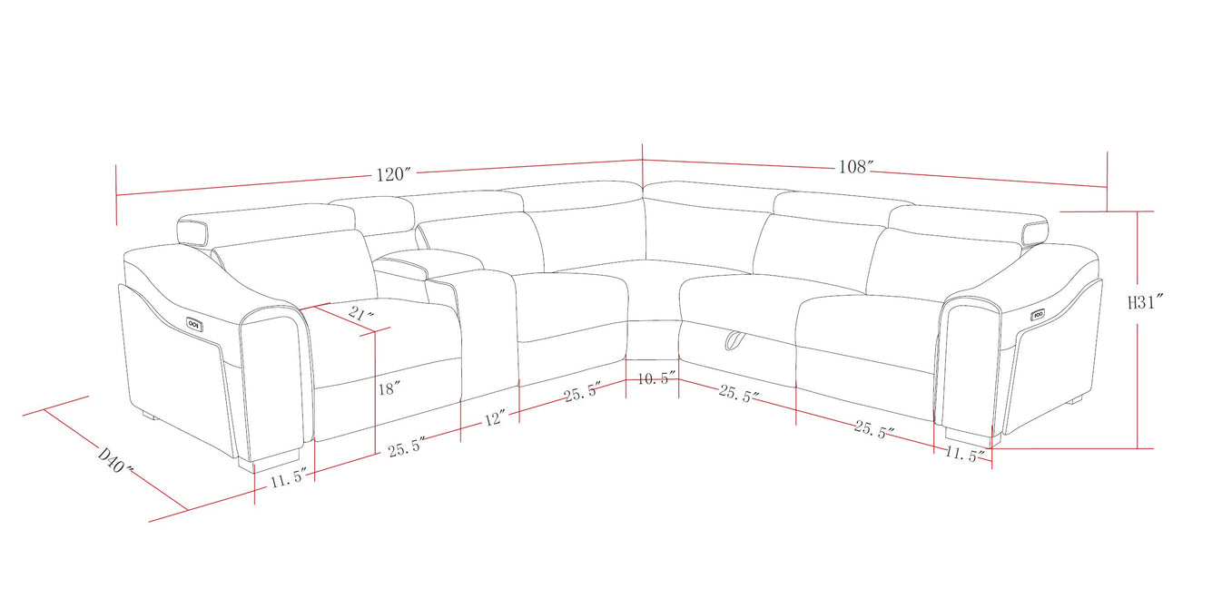 Yash Sectional Brown
