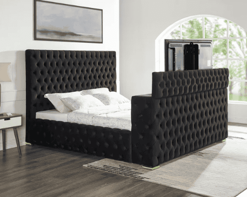 Future Black Platform Bed - Queen, King **NEW ARRIVAL** Fireplace