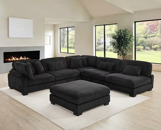 Supreme Sectional Black 6 pieces