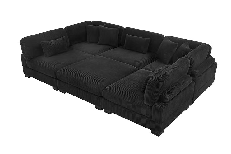 Supreme Sectional Black 6 pieces