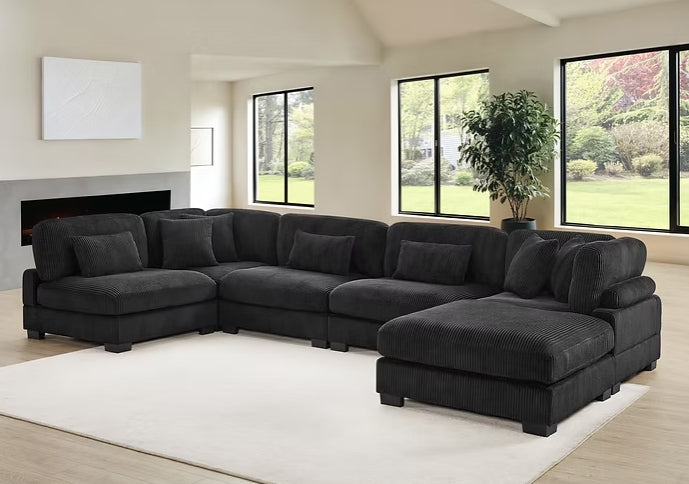 Supreme Sectional Black 6 pieces