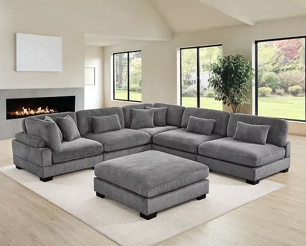 Supreme Sectional Grey 6 pieces