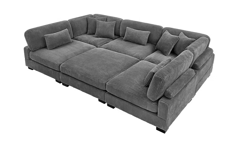 Supreme Sectional Grey 6 pieces
