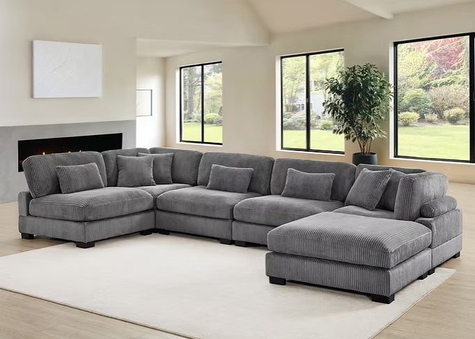 Supreme Sectional Grey 6 pieces