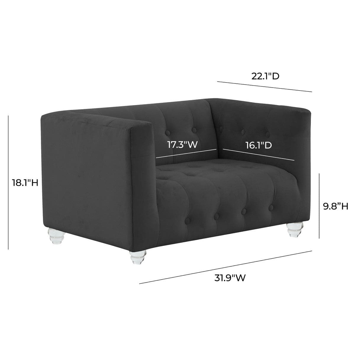 Bea Black Velvet Pet Bed