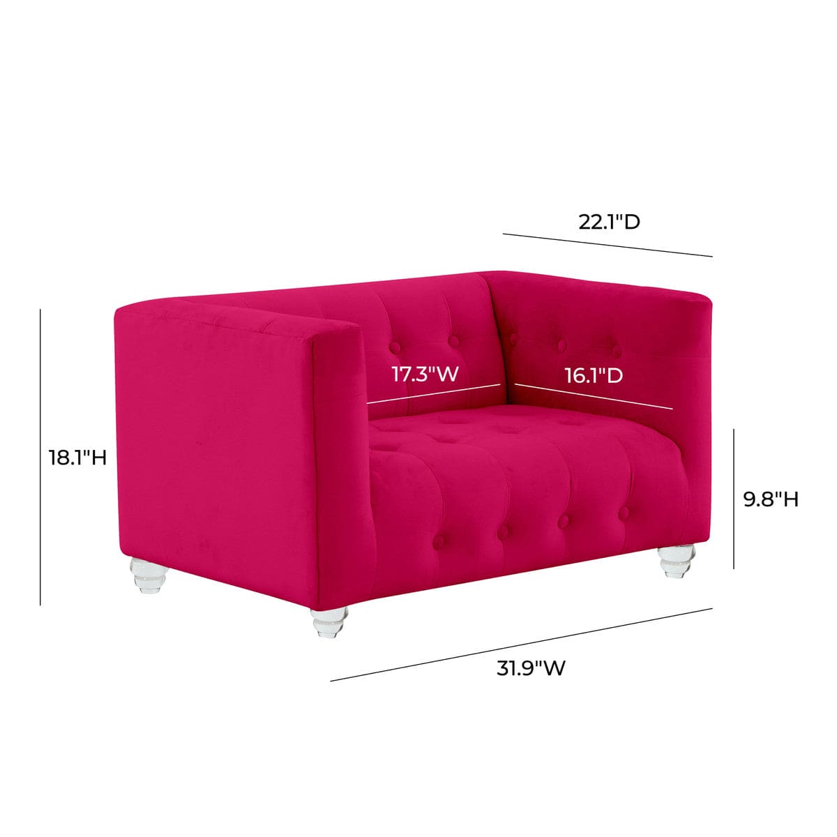 Bea Hot Pink Velvet Pet Bed