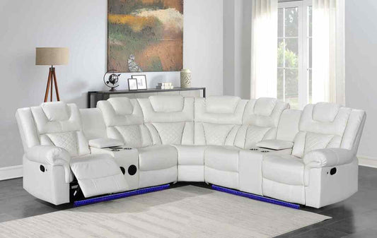 Alexa 2023 White Reclining Sectional