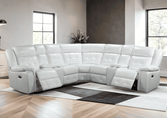 Amazon Power Reclining Sectional White
