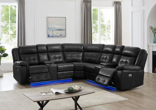Amazon Power Reclining Sectional Black