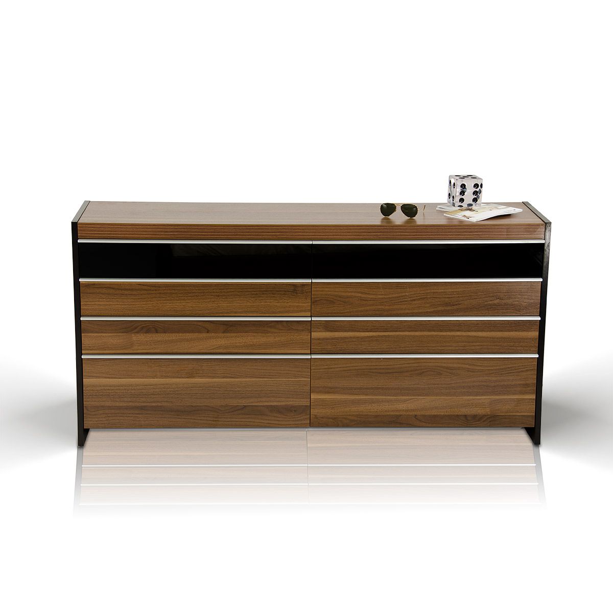 Rondo Mid-Century Platform Queen Bed w/ Nightstands Storage And Lights