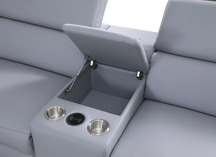 Picasso Power Reclining Sectional 6pcs Blue