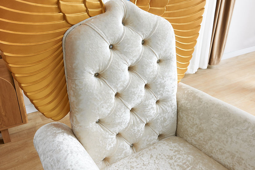 WINGS CHAIR 64" TALL WHITE ^ GOLD