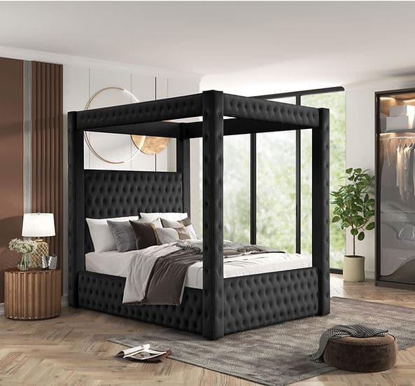 Mansion Canopy Bed Black