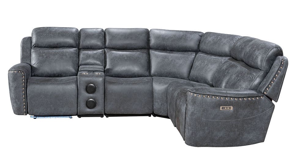 Romi Power Reclining Sectional (Grey)