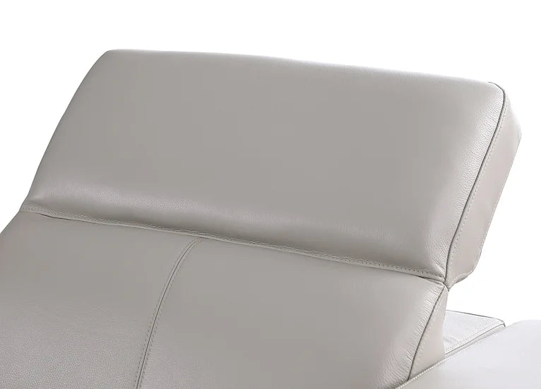 Franco Power Reclining Italian Leather Sectional 6pcs Light Grey