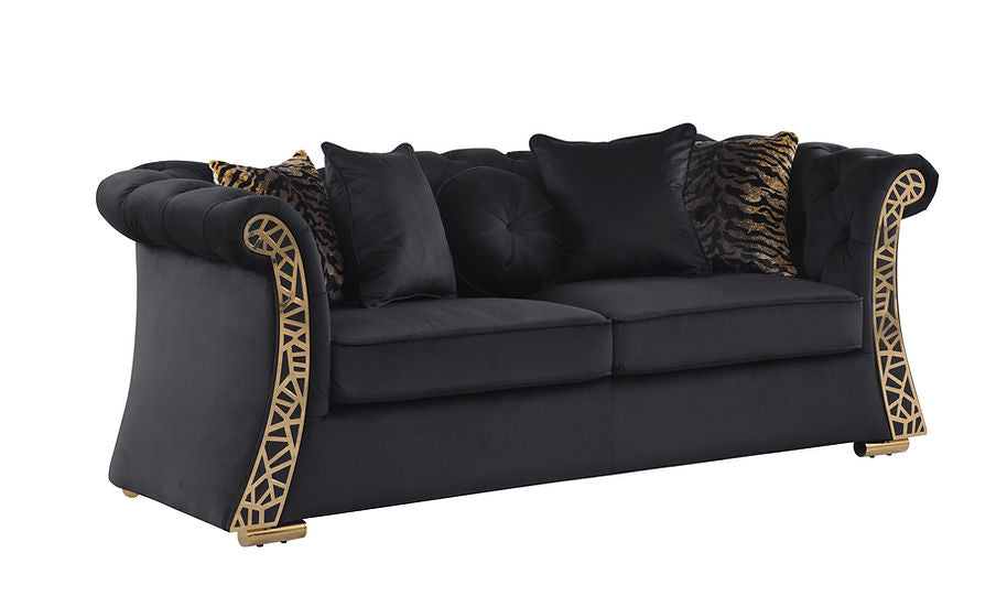 Curamo Living room set (Black & Gold)