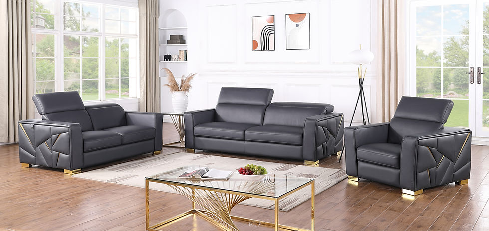 Astra Living room set (Navy & Gold)