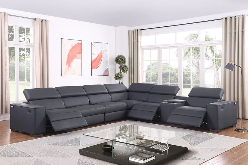 Picasso Power Reclining Sectional 7pcs Grey