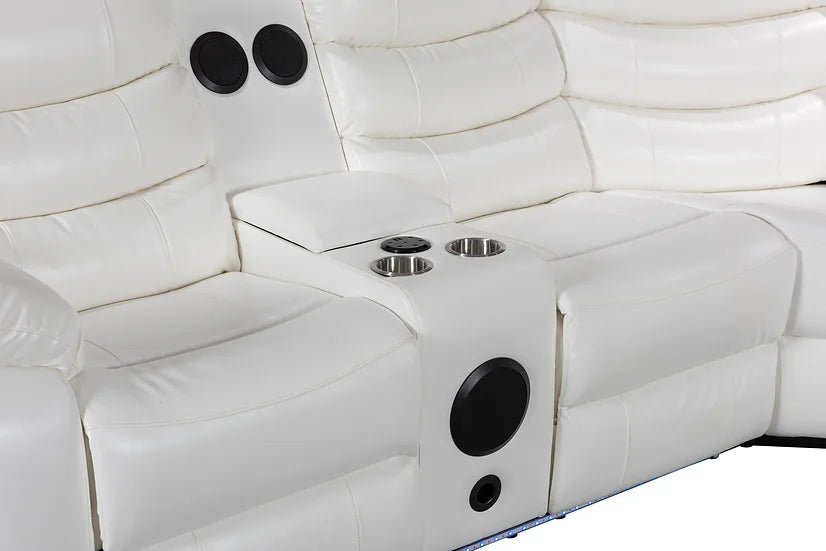 Turbo Power Reclining Sectional White