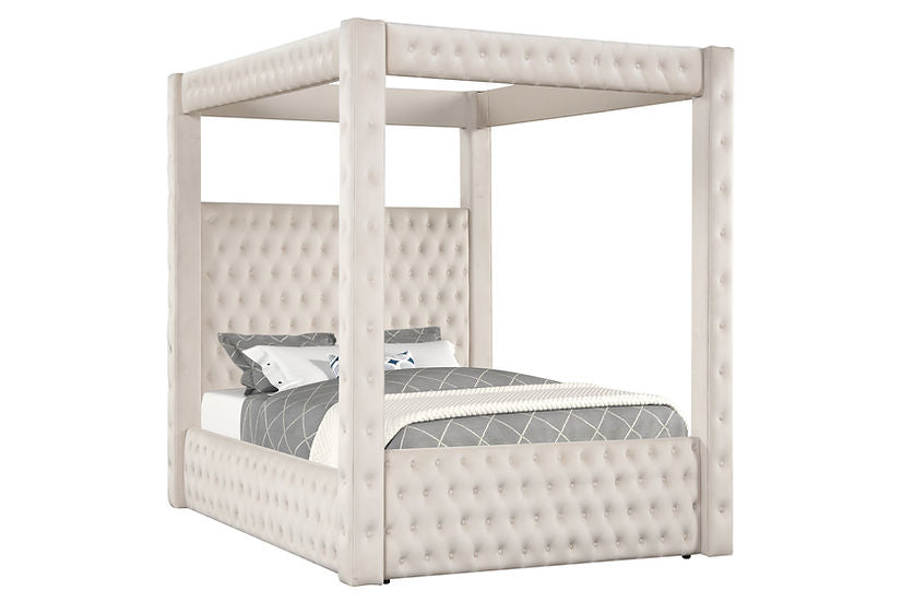 Mansion Canopy Bed Beige