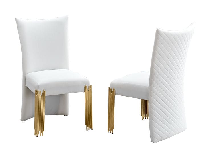 Glamor 7 PCS White Dining Set