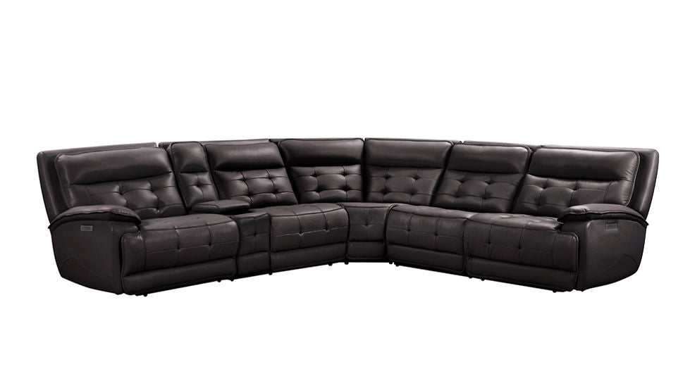 Starlight Brown (Power Reclining/Adj Head) Sectional (Brown)