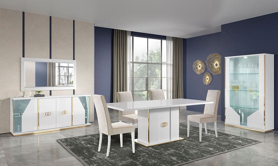 Vogue 7 PCS White Dining Set